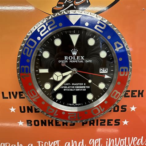 rolex pepsi wall clock|large rolex wall clock.